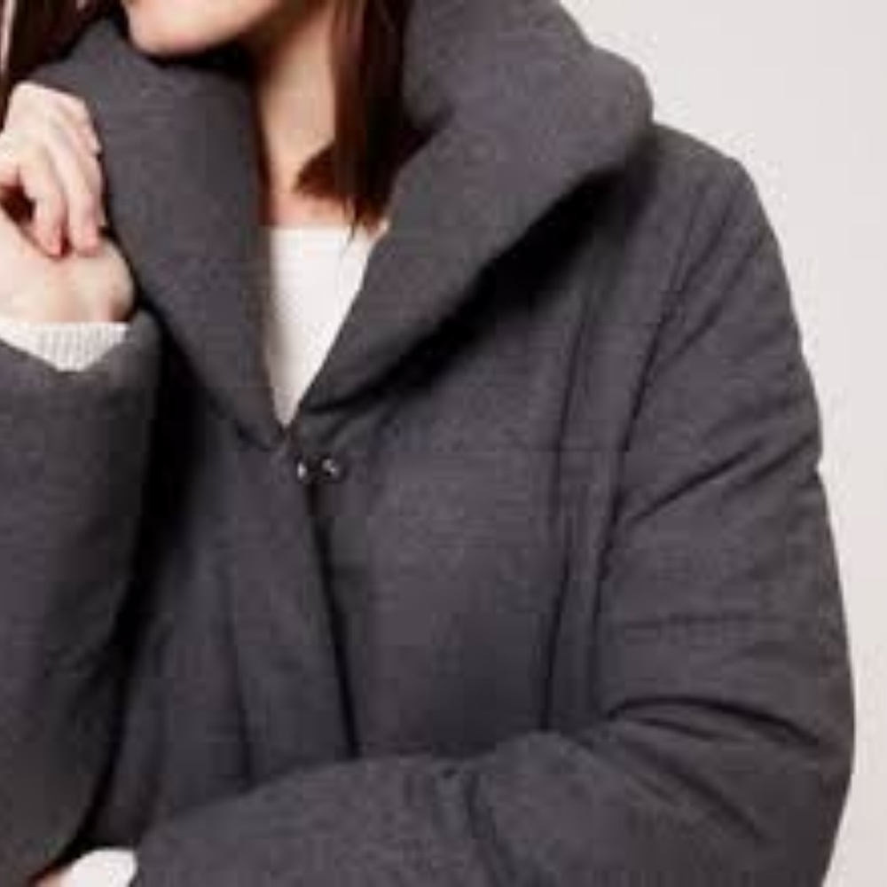 Loft Size Medium Gray Puffy Jacket - image 2